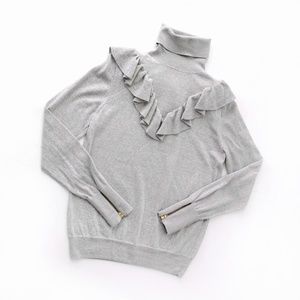 J. Crew Tippi Ruffle Turtleneck Sweater - Size M